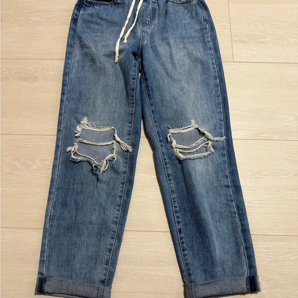 Rewash Blue Relaxed Fit Jeans with Distressed Details - Picture 1 of 8